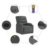 vidaXL Stand up Massage Recliner Chair Dark Grey Fabric