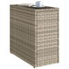 vidaXL Garden Side Table with Glass Top Light Grey 58x27.5x55 cm Poly Rattan