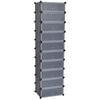 vidaXL Interlocking Shoe Organiser with 10 Compartments Black
