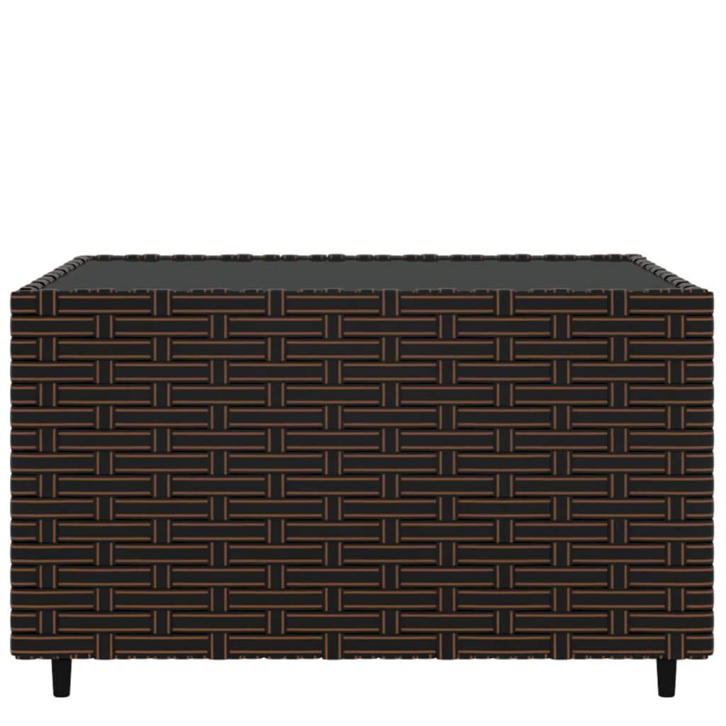 vidaXL Square Garden Coffee Table Brown 50x50x30 cm Poly Rattan