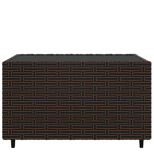 vidaXL Square Garden Coffee Table Brown 50x50x30 cm Poly Rattan