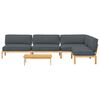 vidaXL Sofa Set with Cushion Plain 5 pcs Anthracite Solid Acacia Wood