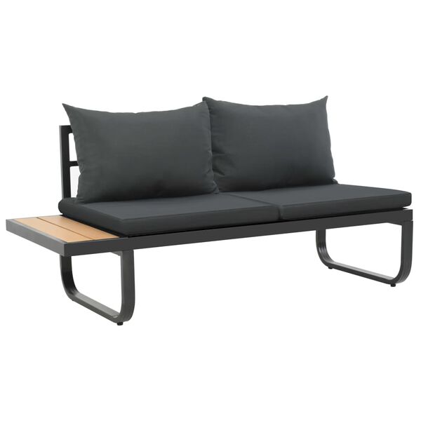 vidaXL 2 Piece Garden Corner Sofa Set with Cushions Aluminium WPC