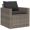 vidaXL 6 Piece Garden Sofa Set with Cushions Grey Poly Rattan