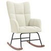 vidaXL Rocking Chair with a Stool Cream White Velvet