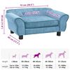 vidaXL Dog Sofa Turquoise 72x45x30 cm Plush