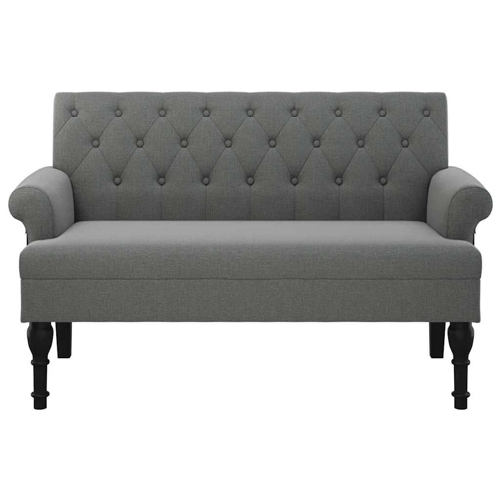 vidaXL Bench with Backrest Dark Grey 120x62x75.5 cm Fabric