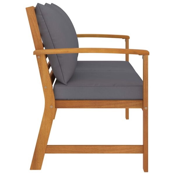 vidaXL Garden Bench 120 cm with Dark Grey Cushion Solid Acacia Wood