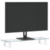 vidaXL Monitor Stand White 60x20x8 cm Tempered Glass and Metal