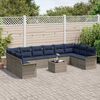 vidaXL Garden Sofa Set with Cushion 11 pcs Grey Poly Rattan