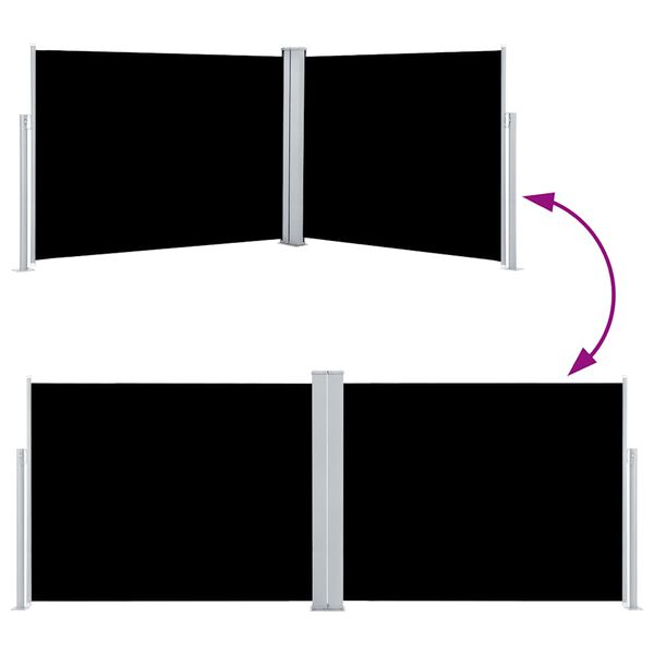 vidaXL Retractable Side Awning Black 140x1000 cm