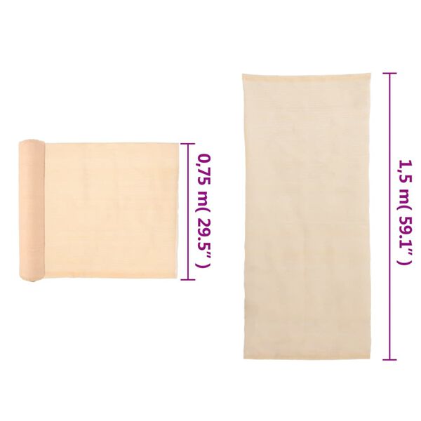 vidaXL Privacy Net HDPE 1.5x25 m Beige