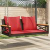 vidaXL Swing Bench with Cushions Brown 109x62x40 cm Poly Rattan