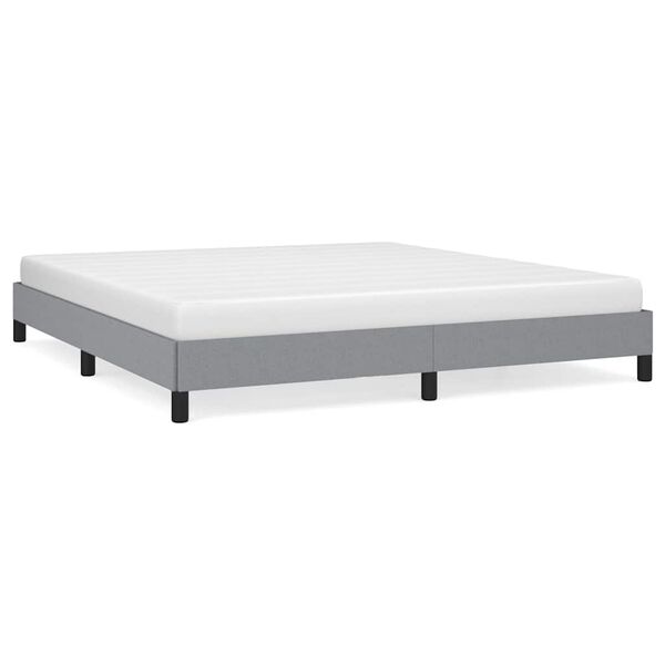 vidaXL Bed Frame without Mattress Light Grey California King Fabric