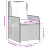 vidaXL Reclining Garden Chairs 2 pcs Grey Poly Rattan
