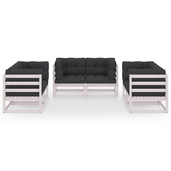 vidaXL 6 Piece Garden Lounge Set with Cushions Solid Pinewood