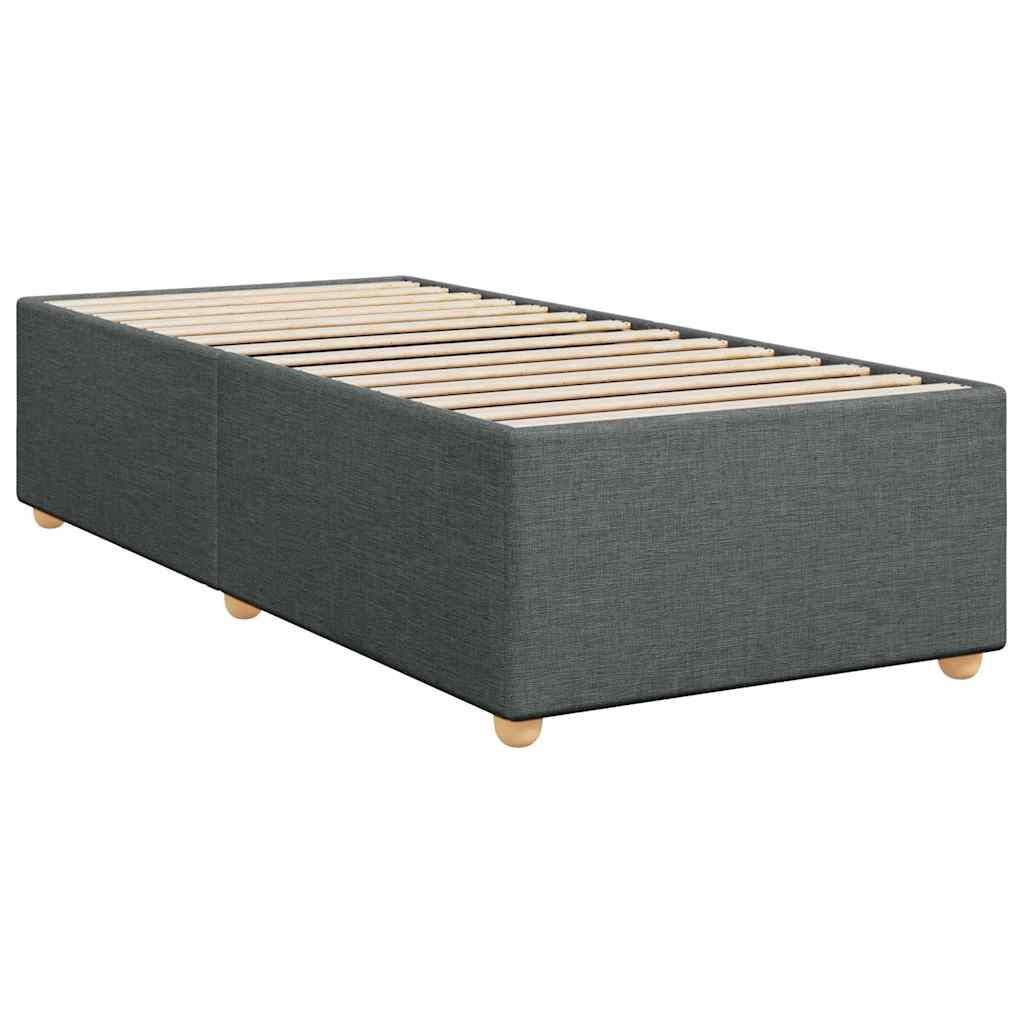 vidaXL Bed Frame without Mattress Dark Grey Twin Fabric