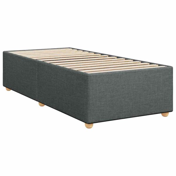 vidaXL Bed Frame without Mattress Dark Grey Twin Fabric