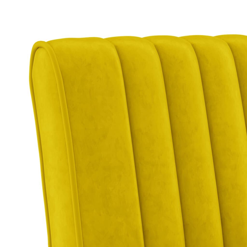vidaXL Slipper Chair Yellow Velvet