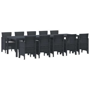vidaXL Garden Dining Set with Cushions with Cushion 11 pcs