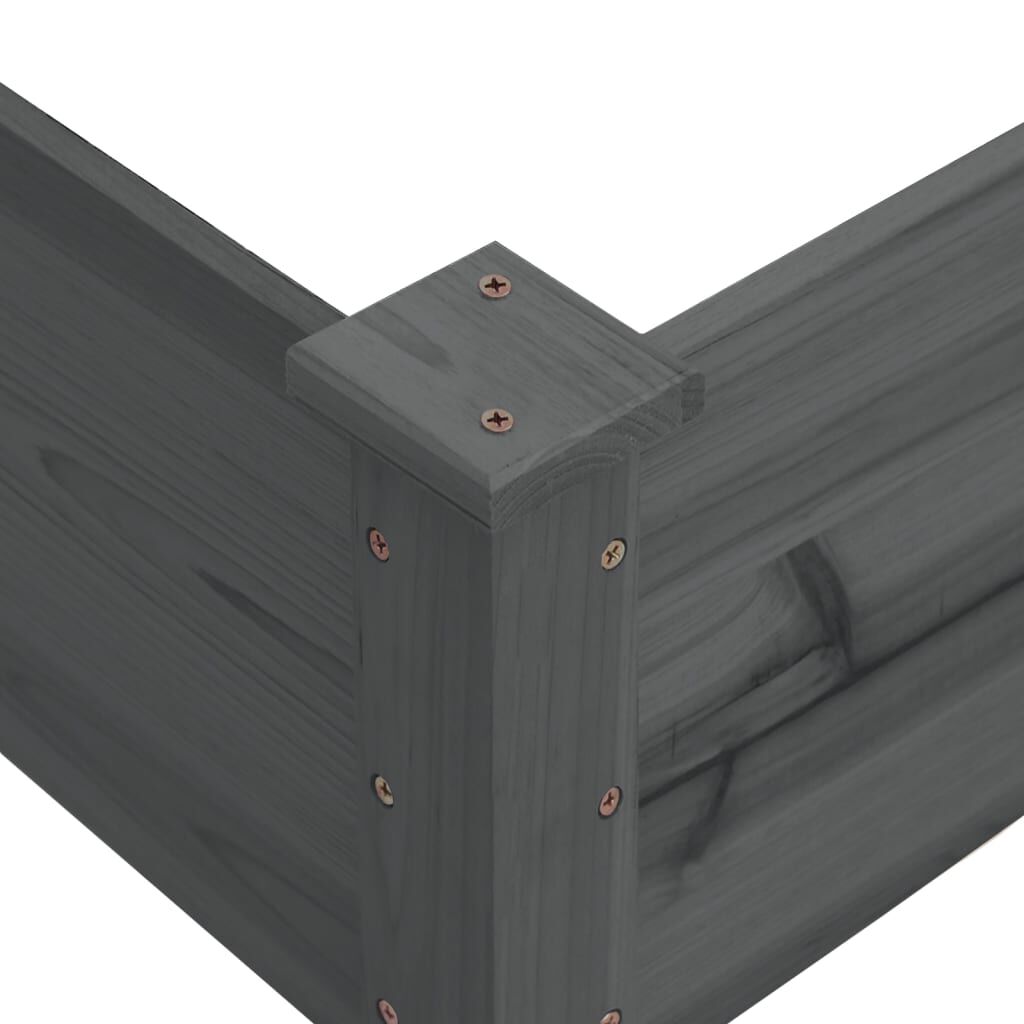 vidaXL Garden Raised Bed Grey 120x120x56 cm Solid Wood Fir