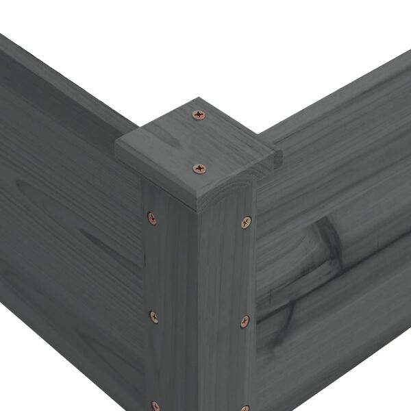 vidaXL Garden Raised Bed Grey 120x120x56 cm Solid Wood Fir