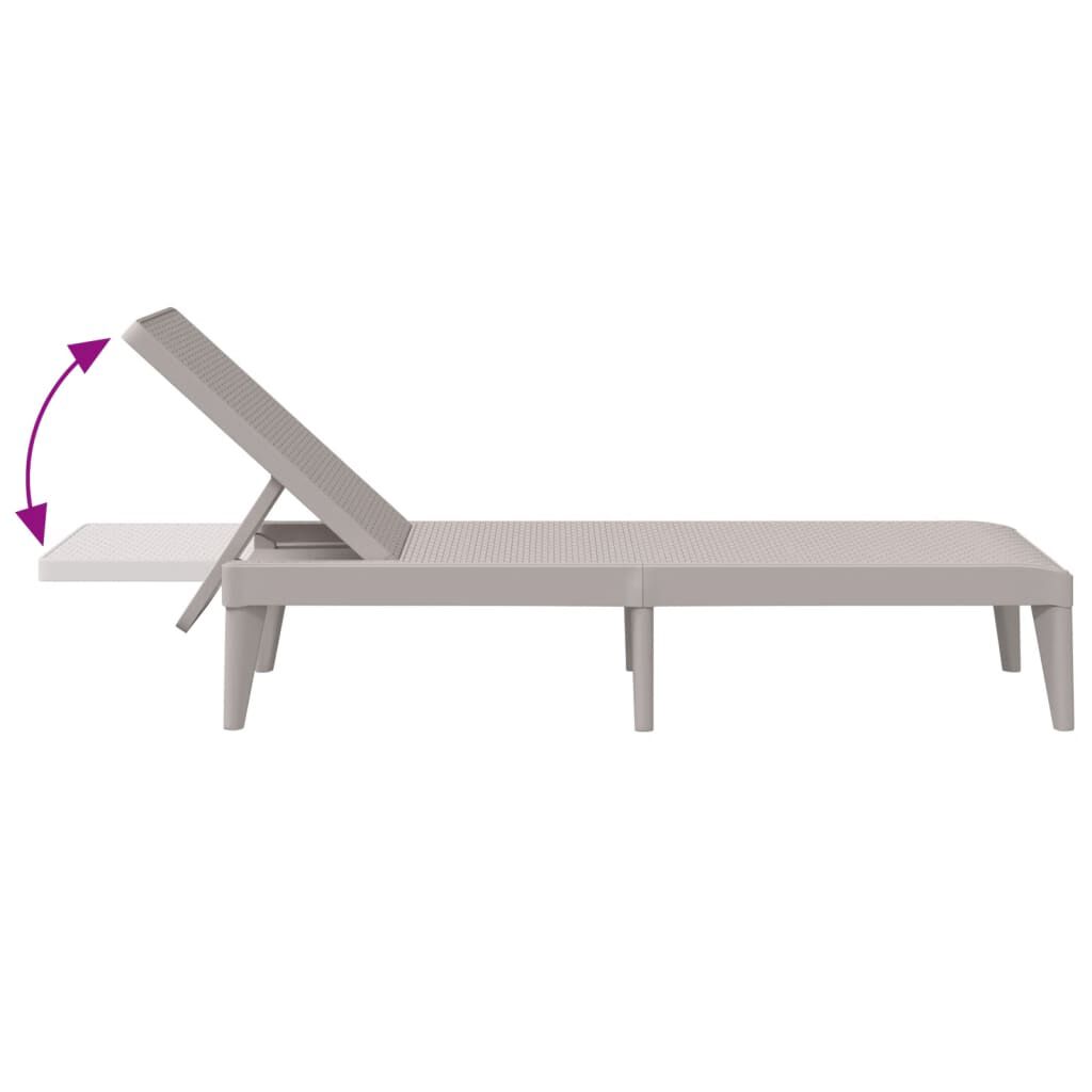 vidaXL Sun Lounger Cappuccino 186x60x29 cm PP