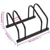 vidaXL Bike Rack for 2 Bikes Black Steel
