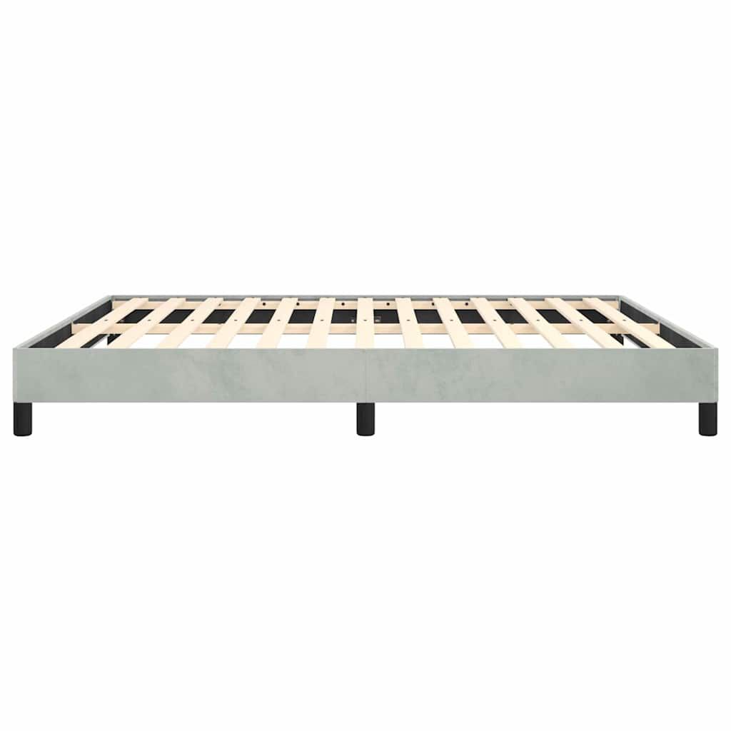 vidaXL Bed Frame without Mattress Light Grey 193x203 cm King Velvet