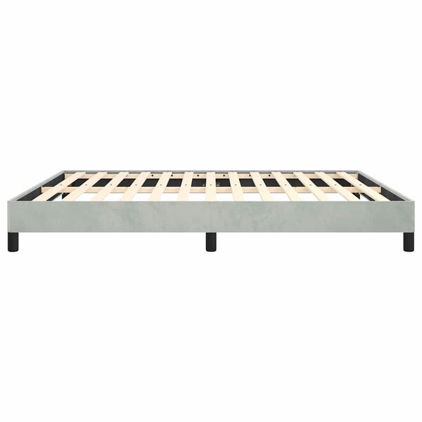 vidaXL Bed Frame without Mattress Light Grey 193x203 cm King Velvet