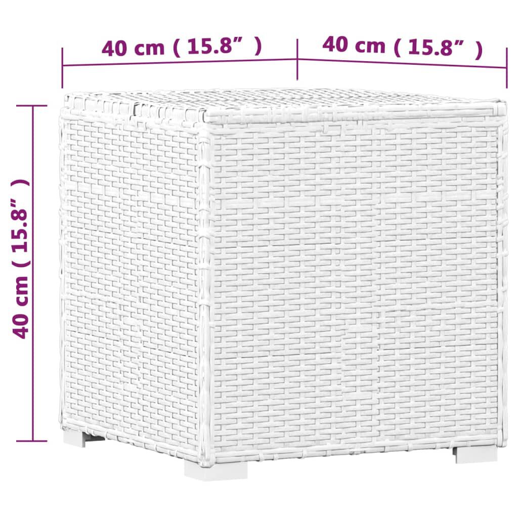 vidaXL 3 Piece Garden Sun Loungers with Tea Table Poly Rattan White