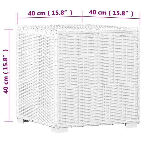 vidaXL 3 Piece Garden Sun Loungers with Tea Table Poly Rattan White