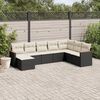 vidaXL 8 Piece Garden Sofa Set with Cushions Black Poly Rattan