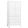 vidaXL Industrial Wardrobe White 90x50x180 cm Metal