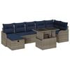 vidaXL Garden Sofa Set 8 pcs Grey Poly Rattan