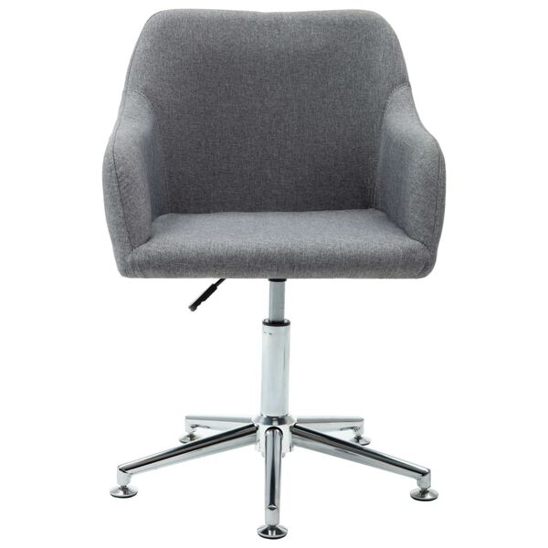 vidaXL Swivel Office Chair Light Grey Fabric