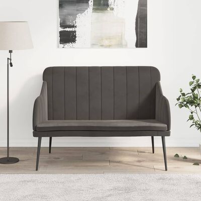 vidaXL Bench Dark Grey 110x76x80 cm Velvet