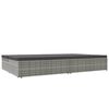 vidaXL Convertible Sun Bed with Cushions Poly Rattan Dark Grey