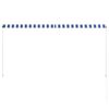 vidaXL Retractable Awning 250x150 cm Blue and White