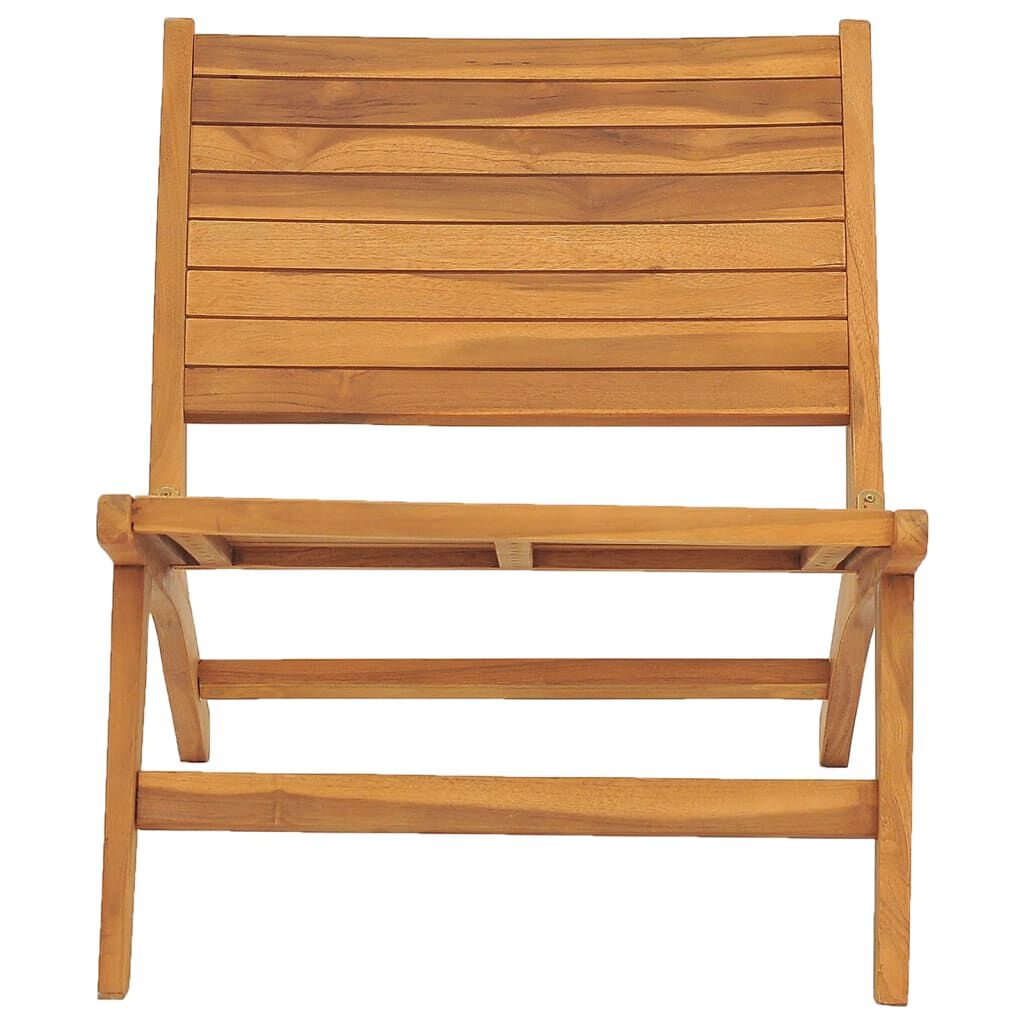 vidaXL Garden Chair with Footrest Solid Teak Wood