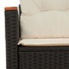 vidaXL Garden Sofa with Cushions 2-Seater Black Poly Rattan