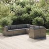 vidaXL 8 Piece Garden Lounge Set with Cushions Grey Poly Rattan