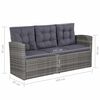 vidaXL 6 Piece Garden Lounge Set with Cushions Poly Rattan Grey