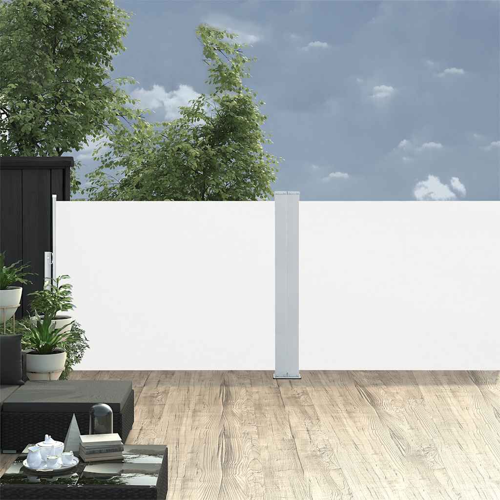 vidaXL Retractable Side Awning Cream 100x1000 cm