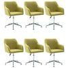 vidaXL Swivel Dining Chairs 6 pcs Green Fabric