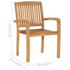 vidaXL Stacking Garden Chairs with Cushions 6 pcs Solid Teak Wood