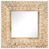 vidaXL Hand-Carved Mirror 50x50x2.6 cm Solid Mango Wood