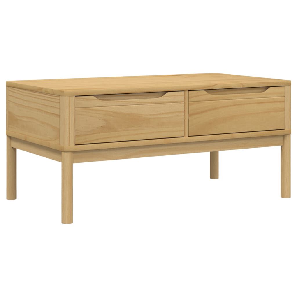 vidaXL Coffee Table FLORO Wax Brown 99x55.5x45 cm Solid Pine Wood