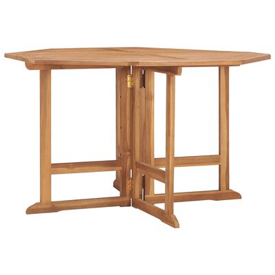 vidaXL Folding Garden Dining Table 110x110x75 cm Solid Wood Teak