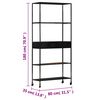 vidaXL Book Cabinet 80x35x180 cm Rough Mango Wood & Iron